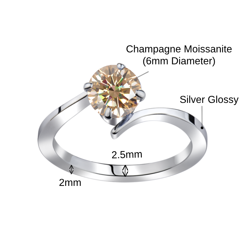 CMRG 393M-6mm Champagne Moissanite - Image 3