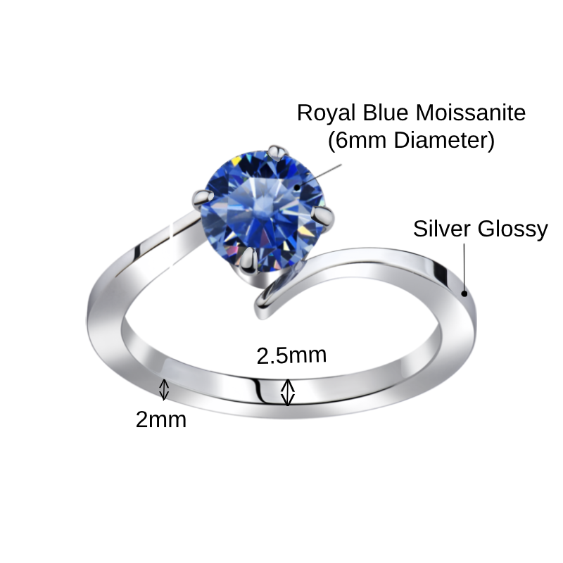 CMRG 393M-6mm Royal Blue Moissanite - Image 3